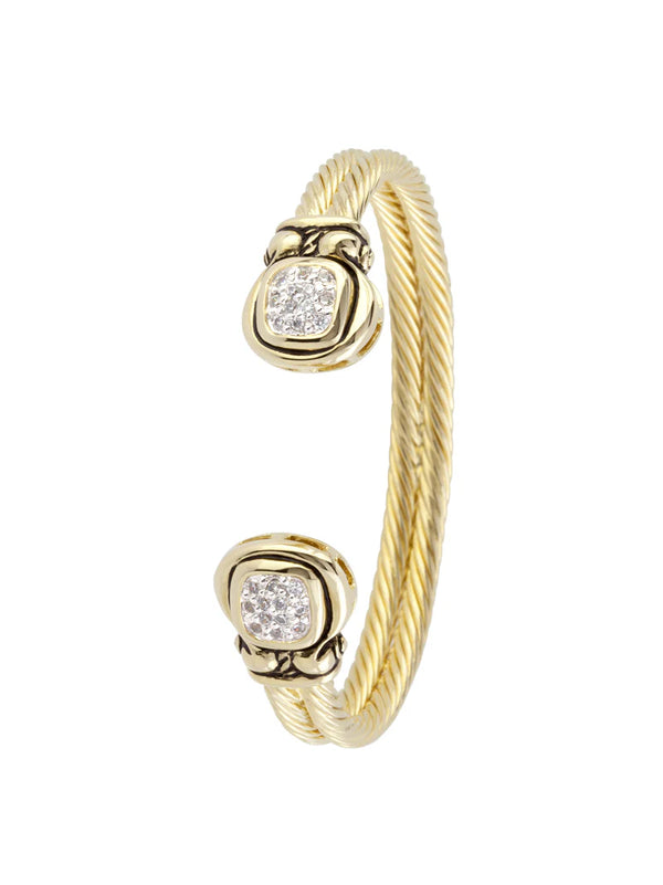 Anvil Gold & Pavé Cuff Bracelet