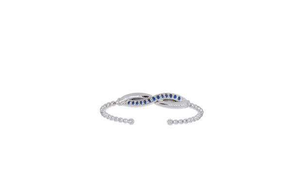 Desejo Cuff Bracelet Pave Infinity Double Loop Rhodium