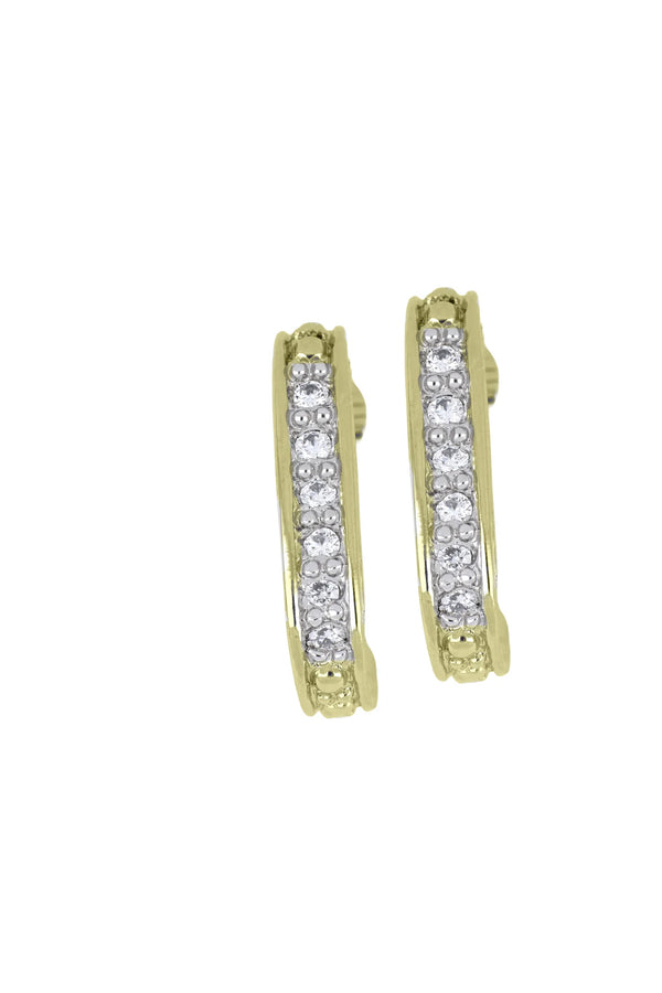 Pedra do Mar Gold Post Clip Pave Earrings