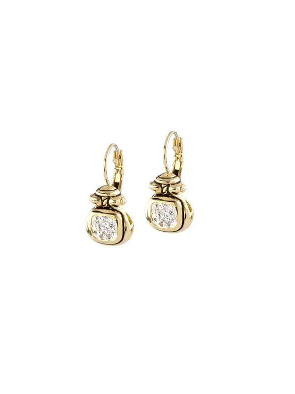 Anvil Gold & Pavé French Wire Earrings