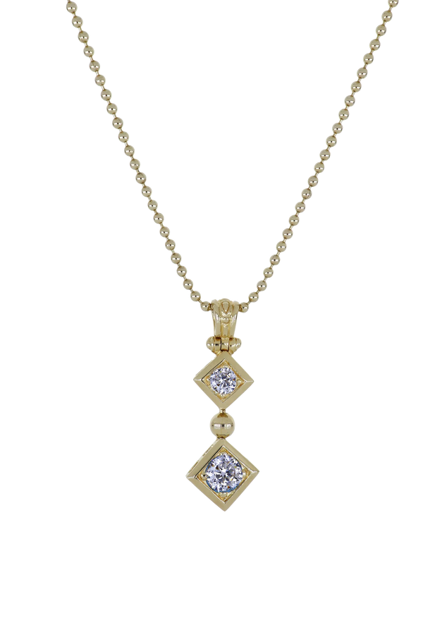 Beaded Collection 2 Stone Drop Necklace 24"