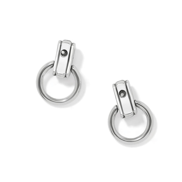 Mosaic Two Tone Mini Post Drop Earrings