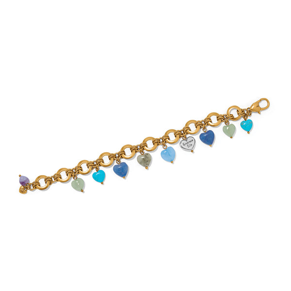One Heart Multi Heart Bead Link Bracelet
