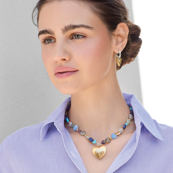 One Heart Multi Heart Bead Necklace
