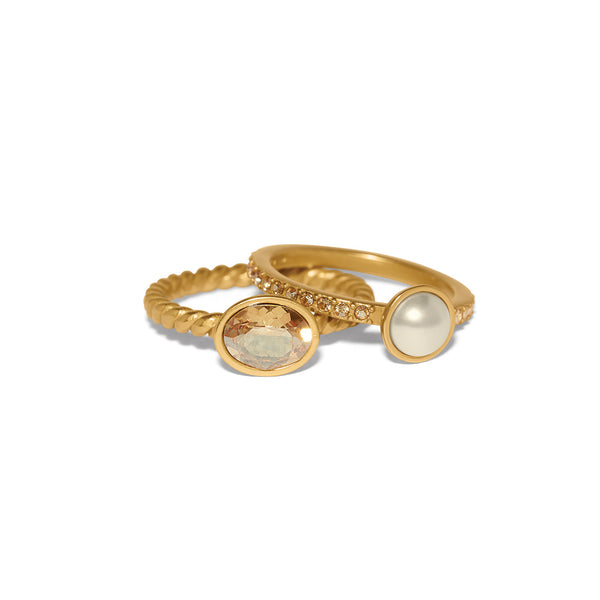 Trust Your Journey Double Pearl Ring