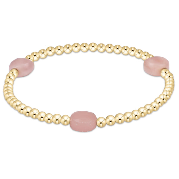 Admire Gem 3mm gold Bracelet- Pink Opal