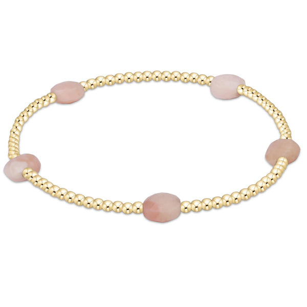 Admire Small Gem 2mm Bracelet- pink opal