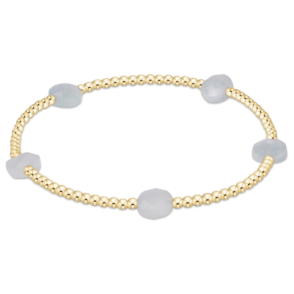 Admire Small Gem 2mm Bracelet- aquamarine
