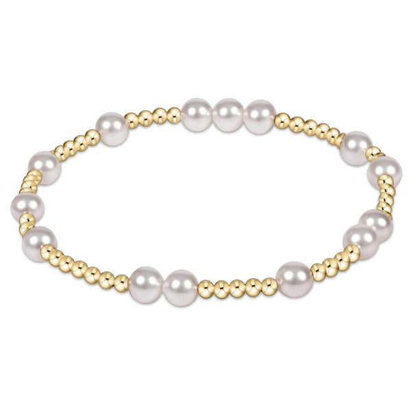 Hope Unwritten 6mm Bead  Bracelet - Pearl