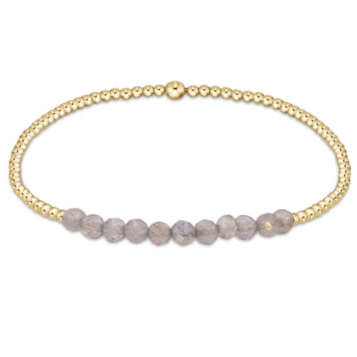 Gold Bliss 2mm Bead Bracelet - Labradorite