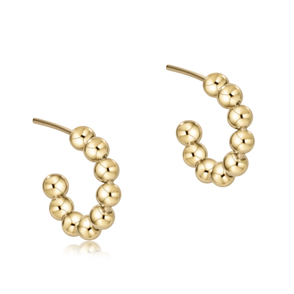 Beaded Classic 1" Post Hoop - 4mm gold