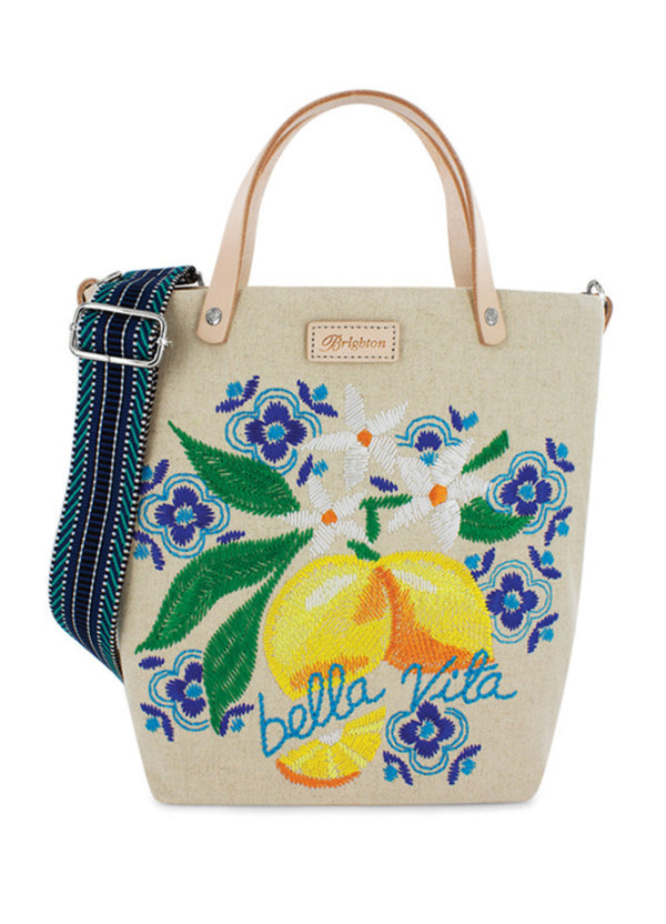 Bella Vita Embroidered Medium Messenger Bag