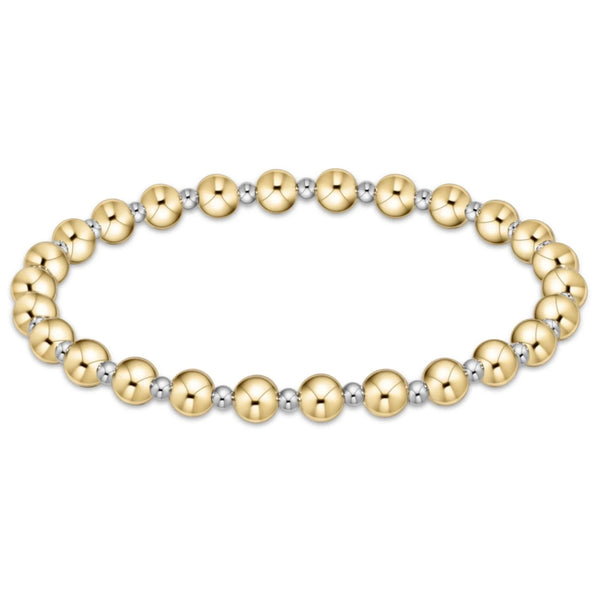 Classic Grateful Pattern 5mm Bead Bracelet - mixed metal