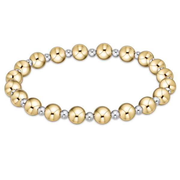 Classic Grateful Pattern 6mm Bead Bracelet - mixed metal