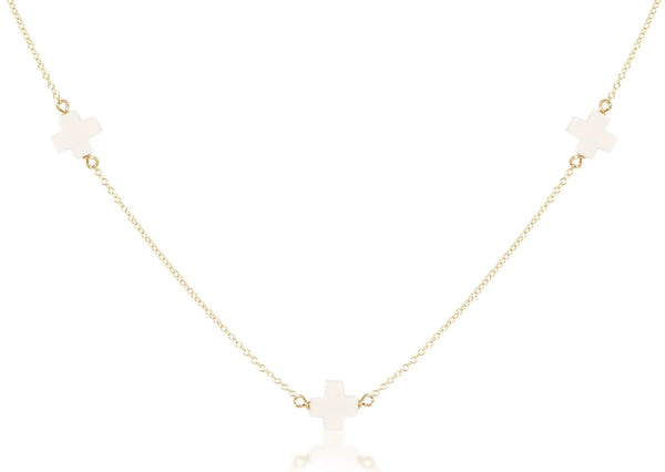 Choker Simplicity Chain Gold - Signature Cross Off-White