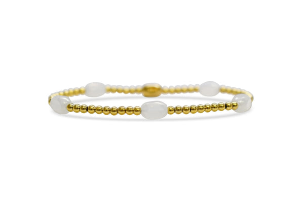 “Here and There” – White Cap Bracelet (G)