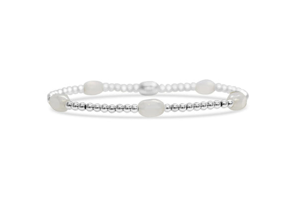 “Here and There” – White Cap Bracelet (SS)