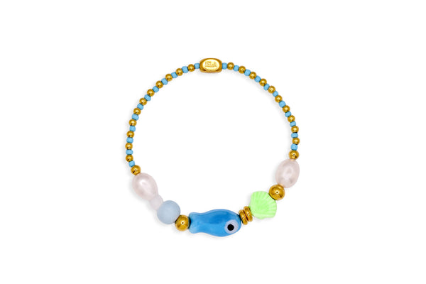 Stretch of the Sea - Aqua Fish Bracelet