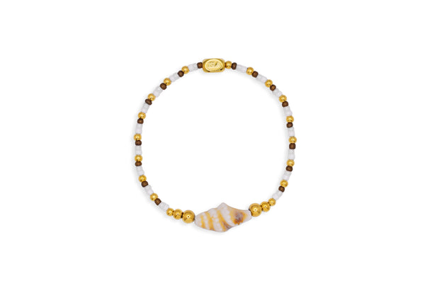 Stretch of the Sea - Porcelain Shell Bracelet