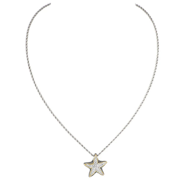 Ocean Images Seaside Collection - Small Pavé Starfish Slider with Chain