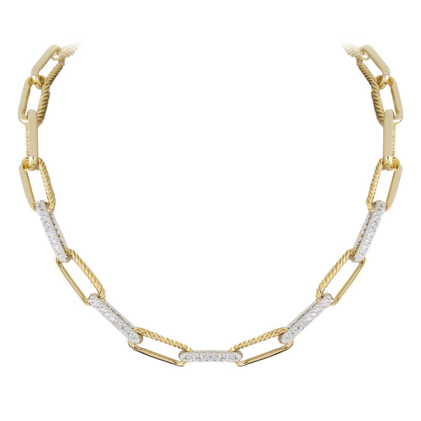 Diamante Corrente - Large Toggle Links Necklace with Pavé