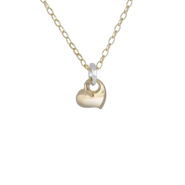 Puffed Heart Small Necklace - Gold