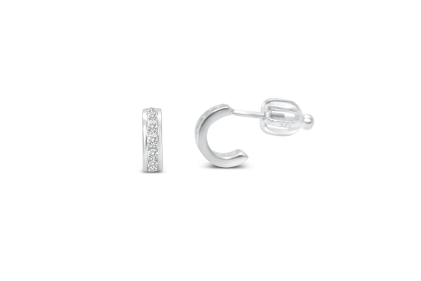 CZ Half Hoop (Clear) Earring