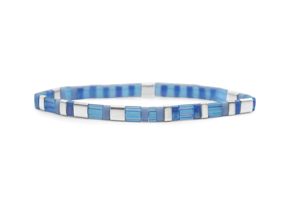 Skylar Paige - SERENITY - Morse Code Tila Beaded Bracelet - Peaceful Periwinkle