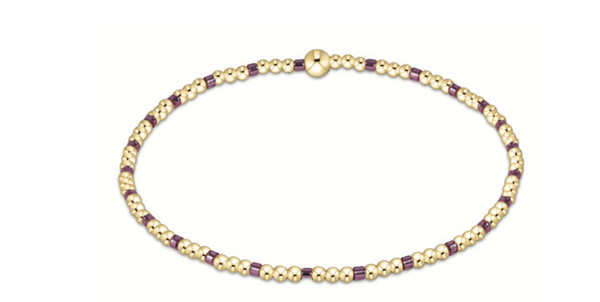 Hope Sincerity Pattern 2mm Bead Bracelet - Pink Metallic