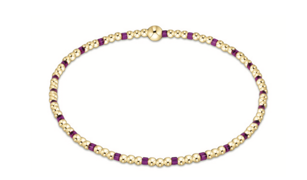 Hope Sincerity Pattern 2mm Bead Bracelet - Fuchsia