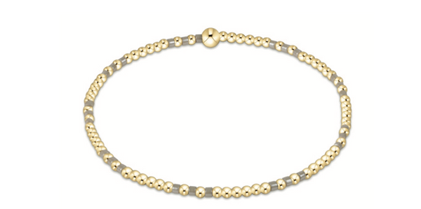 Hope Joy Pattern 2mm Bead Bracelet - Taupe With A Twist