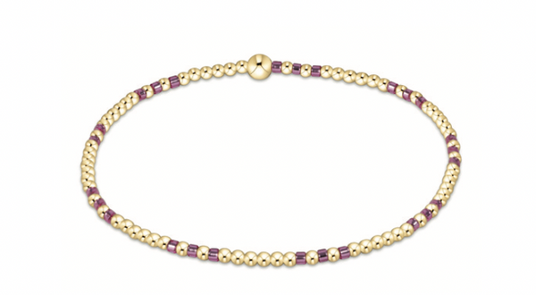 Hope Joy Pattern 2mm Bead Bracelet - Pink Metallic