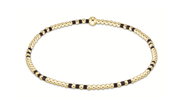 Hope Joy Pattern 2mm Bead Bracelet - Chocolate