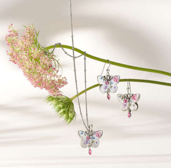 La Tulipe Butterfly French Wire Earrings