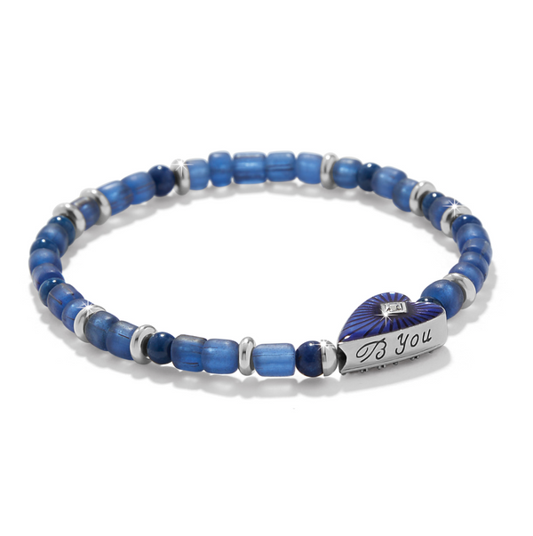 Love Messages B You Blue Stretch Bracelet