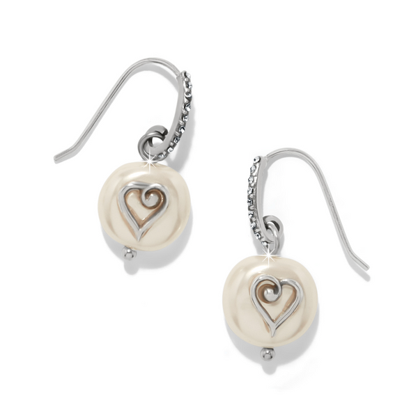 One Heart Pearl French Wire Earrings