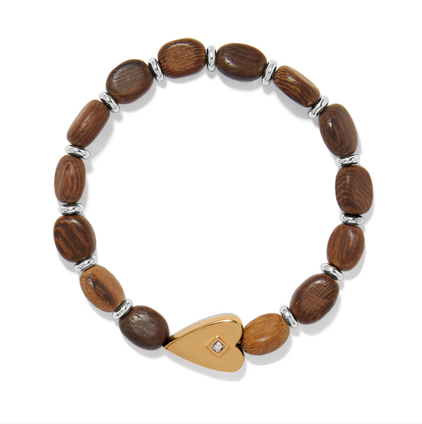 Love Messages B Love Wood Stretch Bracelet