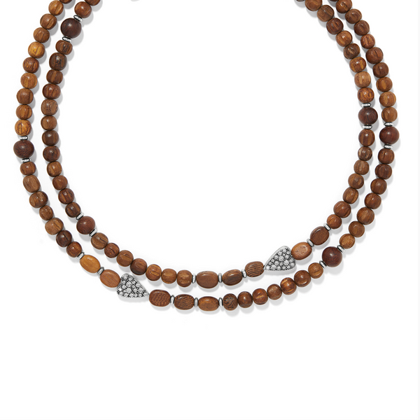 Love Messages B Love Wood Long Necklace
