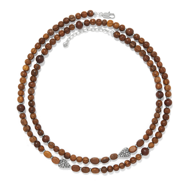 Love Messages B Love Wood Long Necklace