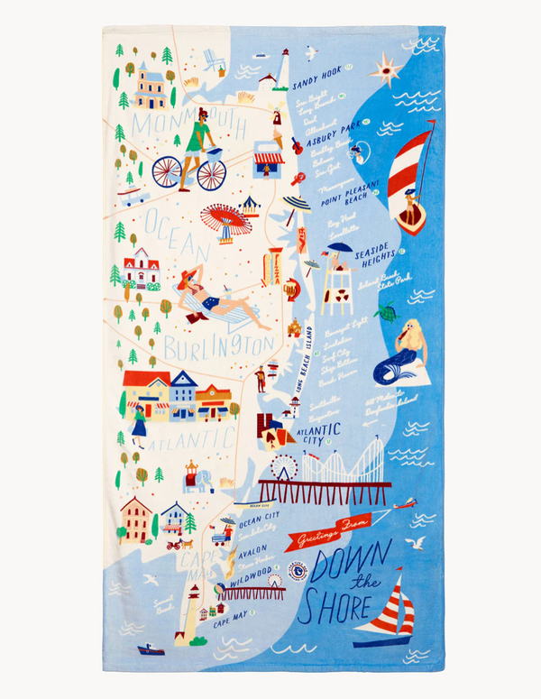Down the Shore Beach Towel