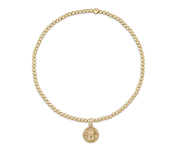 classic gold 2mm bracelet - protection small gold disc