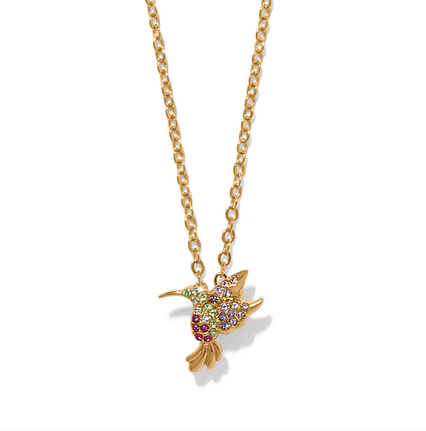 Enchanting Gem Hummingbird Necklace
