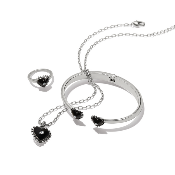 Pretty Tough Amour Heart Open Hinged Bangle
