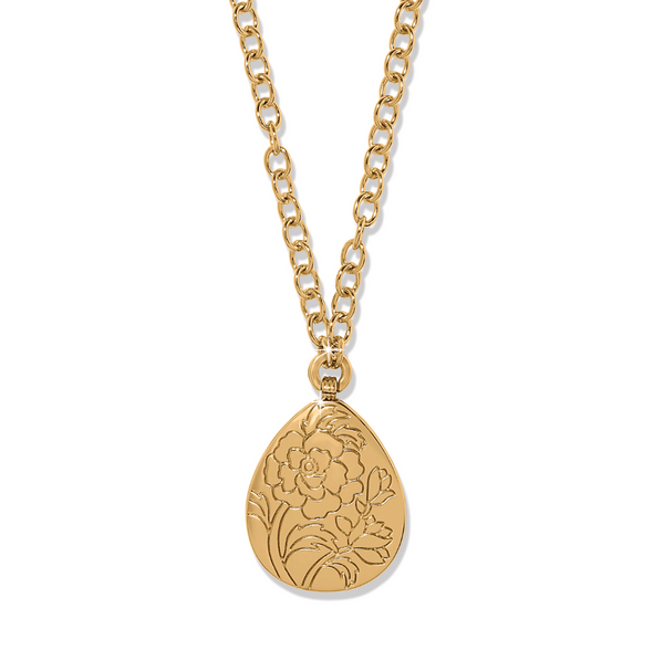 Rose Petal Teardrop Necklace