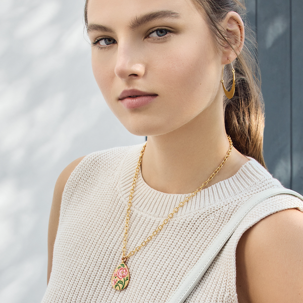 Rose Petal Teardrop Necklace