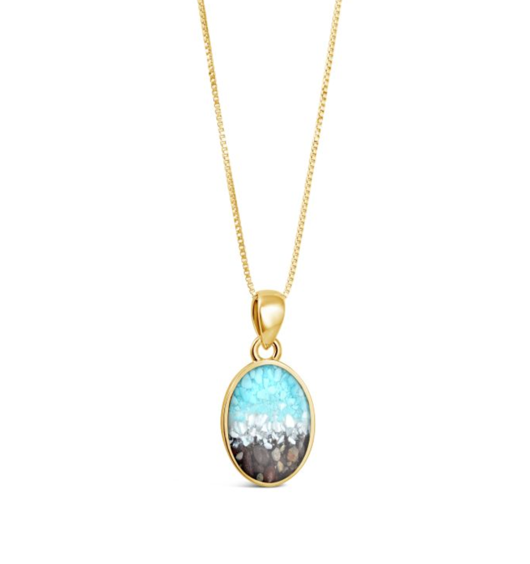 Sandrop Necklace - 14k Gold Vermeil - Ocean Gradient – Jenna Jane's Jewelry