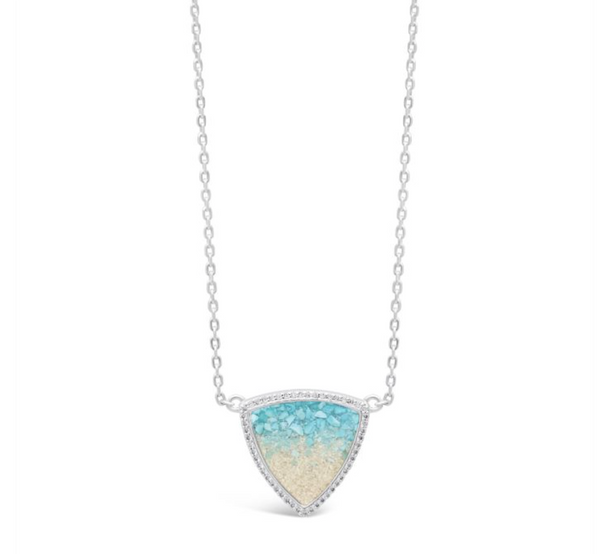 Trillion Necklace with White Topaz - Turquoise Gradient by Christine Kesteloo
