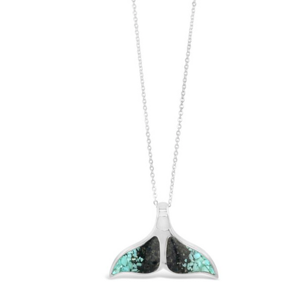 Whale Tail Necklace - Turquoise Gradient