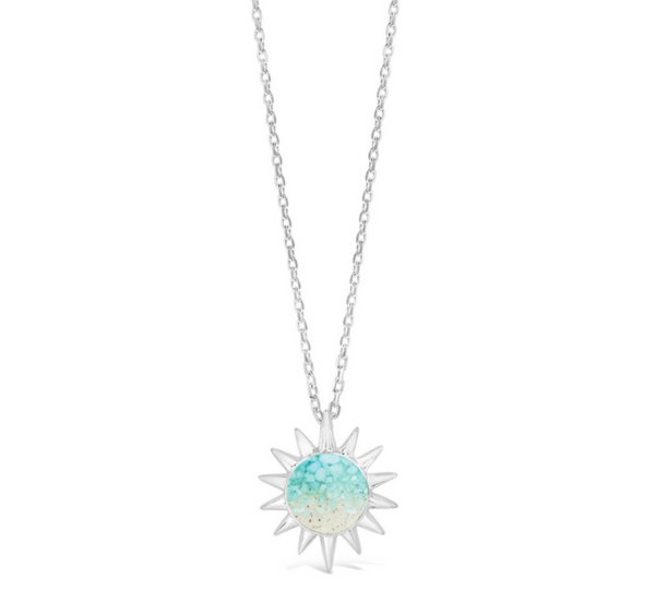 The Sun Necklace - Short - Turquoise Gradient