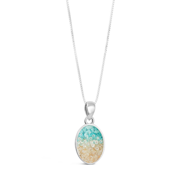 Sandrop Necklace - Diamond & Turquoise Gradient